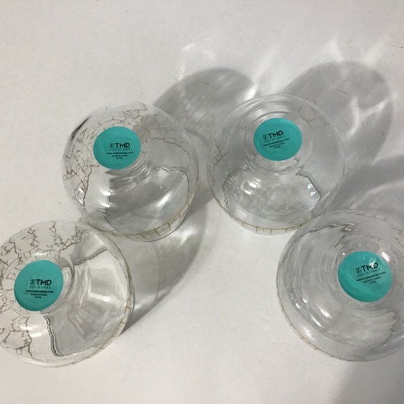 Stemless Wine Glasses With Gold Chevron Design Set of 4 by TMD Holdings - Picture 3 of 6